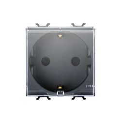 ChoruSmart 162 dugalj földelt csapófedéllel gyerekzárral fekete IP41 modultartó csavaros GEWISS - GW12242