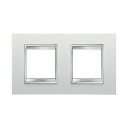 ChoruSmart keret 2x2modul 2-es vízszintes műanyag fehér kezeletlen fényes LUX GEWISS - GW16223TB