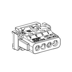 Csatlakozóblokk 2x16+2x10mm2 N/PE +1zöld+1kék fedél 1P 80A 440V termoplaszt Linergy Schneider - LGYT2A04