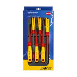 Csavarhúzó készlet lapos 3-/4-/5,5-/6,5mm PH1/PH2 1000V 6-darabos KNIPEX - 002012V02