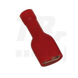 Csúszósaru 19mm hüvely teljesen szigetelt 17.5A piros lapos 2.8x0.5mm réz 0,75-1,5mm2 TRACON - PTCSH3