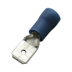 Csúszósaru 20,5mm dugó részlegesen szigetelt kék lapos 6,3x0,8 mm sárgaréz 1.5-2,5mm2 Haupa - 260424