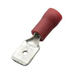 Csúszósaru 20,5mm dugó részlegesen szigetelt piros lapos 6,3x0,8 mm sárgaréz 0.5-1,0mm2 Haupa - 260422