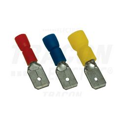 Csúszósaru 22,1mm dugó részlegesen szigetelt 17.5A piros lapos 6,3x0,8 mm réz 0,75-1,5mm2 TRACON - PCS6