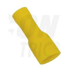 Csúszósaru 22,3mm hüvely teljesen szigetelt 41A sárga lapos 6,3x0,8 mm réz 4-6mm2 TRACON - STCSH6