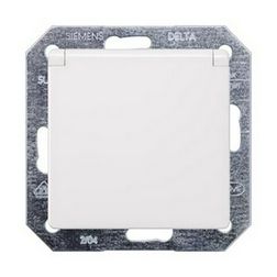 Delta I-System 162 dugalj titánfehér földelt csapófedéllel fehér IP20 süllyesztett rugós SIEMENS - 5UB1917