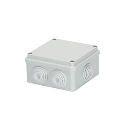 Doboz falonkívüli d29 fém csavarral műanyag 120.5mm x 120.5mm-hossz 58mm IP55 szürke 44CE GEWISS - GW44004