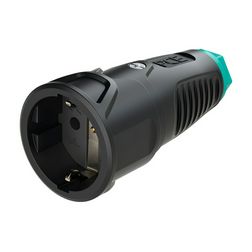 Dugalj lengő 2P+E tömörgumi MILEzöld gyűrűvel 16A 230V egyenes fekete gumi csavaros Taurus2 PCE - 2520-ssu