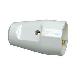 Dugalj lengő 2P+F 16A 250V egyenes műanyag csavaros fehér IP20 CSF Kopp - 182102006