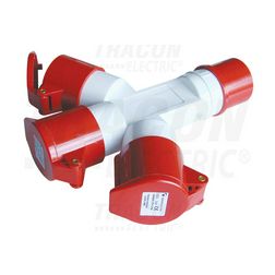 Dugaszoló adapter/elosztó 16A/400V 3x16AxPxxxV műanyag fali IP44 fehér TRACON - TICS-1024
