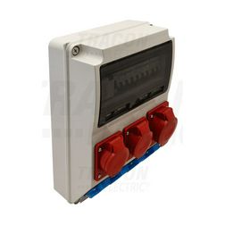 Dugaszoló elosztó 32A/400V 12M 2x16A5P400V 1x32A5P400V 4x2P+F/230V kismegszakító műanyag TRACON - TDB03-12MV