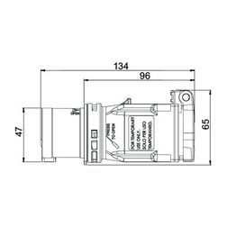 Dugaszoló elosztóadapter 16A/230V 1x2P+E/230V műanyag hordozható IP44 fehér PCE - 9433100