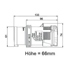 Dugaszoló elosztóadapter 16A/230V 1x16A2P+E/230V műanyag hordozható IP44 szürke PCE - 9433020