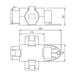 Dugaszoló elosztóadapter 16A/230V 3x16A3P230V hordozható IP44 PCE - 9430401