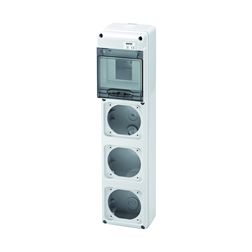 Kombinációs dugalj doboz IP65 FK 5 DIN modul hely+ 3db 16A dugaljhely 68Q-DIN GEWISS - GW68001N