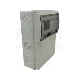 Dugaszoló mobil kiselosztó teli előlap műanyag 1x 6M falonkívüli szürke IP55 átlátszó TDB TRACON - TDB231377