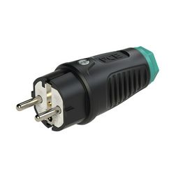 Dugvilla 2P+E MILE-zöld gyűrűvel földelt 16A egyenes 250V fekete gumi csavaros IP54 Taurus2 PCE - 0521-ssu