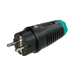 Dugvilla 2P+E tömörgumi MILEzöld gyűrűvel földelt 16A egyenes 250V fekete gumi IP54 Taurus2 PCE - 0512-ssu