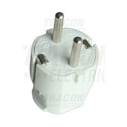 Dugvilla 2P+F 16A egyenes 250V fehér műanyag csavaros IP20 TRACON - TCSD