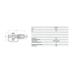 Ipari dugvilla +védőfedél földelt 16A egyenes 250V kék műanyag csavaros IP68 PCE - 20051-b