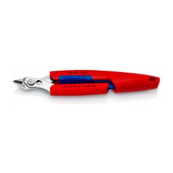 Elektronikai oldalcsípő fogó 56HRC max.d1,3mm nyitórugós piros-kék normál 150mm Slim Knips KNIPEX - 7803150