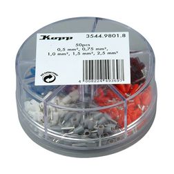 Érvéghüvely készlet szigetelt 0,5-0,75-1-1,5-2,5mm2 - 250db  Kopp - 354498018