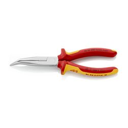 Fél-kerek csőrű (gólyacsőr) fogó 61HRC vágóéllel max.d3,2/2,26mm 1000V piros-kék 1000V VDE KNIPEX - 2626200