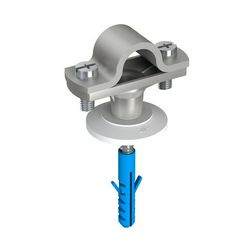 Felfogórúd-tartó rozettával csavarbilincs 16mm tűzihorganyzott acél tipli-szerelés J.PRÖPSTER - 110175