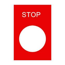 Felirati tábla darukapcsolóhoz STOP piros négyszögletes-forma 30mm-sz 40mm-ma ZB2 Schneider - ZB2BY2304