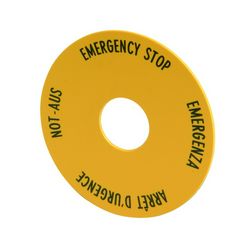 Felirati tábla vészgombhoz sárga kerek-forma 90mm-sz 90mm-ma 90mm-külsőátmérő M22-XAK1 EATON - 216465