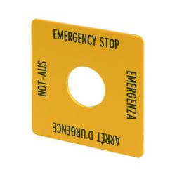 Felirati tábla vészgombhoz sárga négyzetes-forma 50mm-sz 50mm-ma M22-XYK1 EATON - 216484