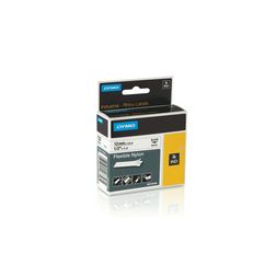 Feliratozó szalag hajlékony nylon fehér/ fekete-betű 12mm x 3.5m hőálló RHINO 18758 18488 DYMO - S0718100