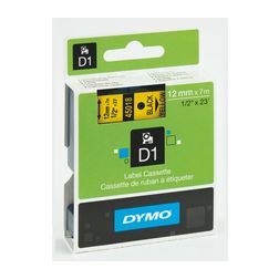 Feliratozó szalag poliészter sárga fekete-betű 12mm x 7m UV-álló D1 45018 DYMO - S0720580