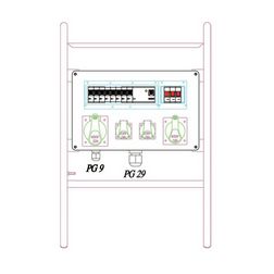 Felvonulási szekrény állványon 2x3P16A/230V 1x5P16A/400V 1x5P32A/400V 63A CSE 103 Csatári Plast - CSP51013103