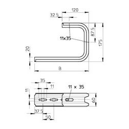 Födémkengyel szalaghorganyzott C-függesztőtartó TPD 145 FS OBO-BETTERMANN - 6363806