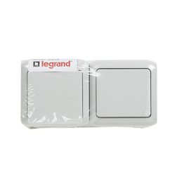 Forix kapcsolós dugalj 101+162 gyermekvédős falonkívüli szürke IP44 műanyag LEGRAND - 782391