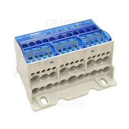 Fővezetéki leágazókapocs 125A/400VAC/DC 3x35+2x25+5x10mm2+1x35+6x25+4x16mm2 4P 35mm2 TRACON - FLSO35-4P