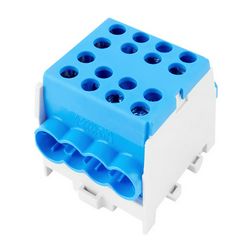 Fővezetéki leágazókapocs 150/125A Cu/Al csavaros kék 2x35+6x25mm2 HLAK 35-1/6 M2 Pollmann - 2080184