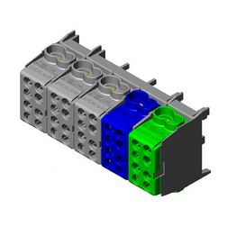 Fővezetéki leágazókapocs 3+N+PE 5x(2x25+4x16mm2) 5P csavaros kalapsínre HLAK 25-5/10-S Pollmann - 2080516
