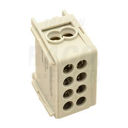 Fővezetéki leágazókapocs 76A/400VAC 2x1-16+2x1,5-16mm2 szürke 1P 16mm2 TRACON - FLE-16