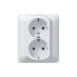 Galea 162/2 dugalj földelt teljes fedlappal fehér IP20 süllyesztett rugós LEGRAND - 771030