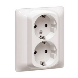 Galea 162/2 dugalj gyöngyház földelt teljes fedlappal IP20 süllyesztett rugós LEGRAND - 771530