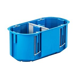 Gipszkarton doboz 2-es ovális 140mm 68mm x 63mm-átmérő műanyag kék Multibox2 P2x60D SIMET - 32092203
