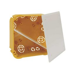 Gipszkarton kötődoboz fedéllel 1-es négyzetes 115mm 115mmx műanyag sárga csavarral KO KOPOS - KO 110/L_NA