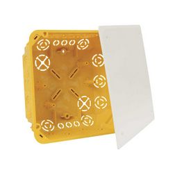 Gipszkarton kötődoboz fedéllel 1-es négyzetes 155mm 155mmx műanyag sárga csavarral KO KOPOS - KO 125/1L_NA