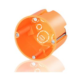 Gipszkarton szerelvénydoboz mély 1-es kerek 68mm-átmérő narancs műanyag csavarral E117 F-TRONIC - 7350096