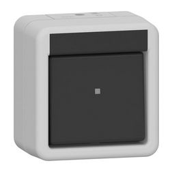 106 váltókapcsoló szürke falonkívüli rugós IP44 kivilágított (bekapcsolva) billentyű/gomb GIRA - 310630