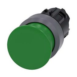 Gomba nyomófej műanyag d22 30mm-fej zöld visszaugró SIRIUS ACT SIEMENS - 3SU1030-1AD40-0AA0