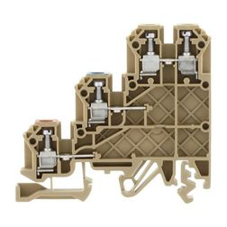 Háromszintes sorkapocs 2,5mm2 TS32/35 24A 250V csavaros bézs IK2,5BG CONTA-CLIP - 1260.2