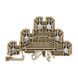 Háromszintes sorkapocs 2,5mm2 TS32/35 24A 250V csavaros bézs IKD2,5/Q CONTA-CLIP - 2268.2